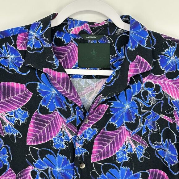 Roi Du Lac Short Sleeve Button Up Floral Hawaiian Shirt Mens Size Eur 50 Summer - Picture 2 of 16